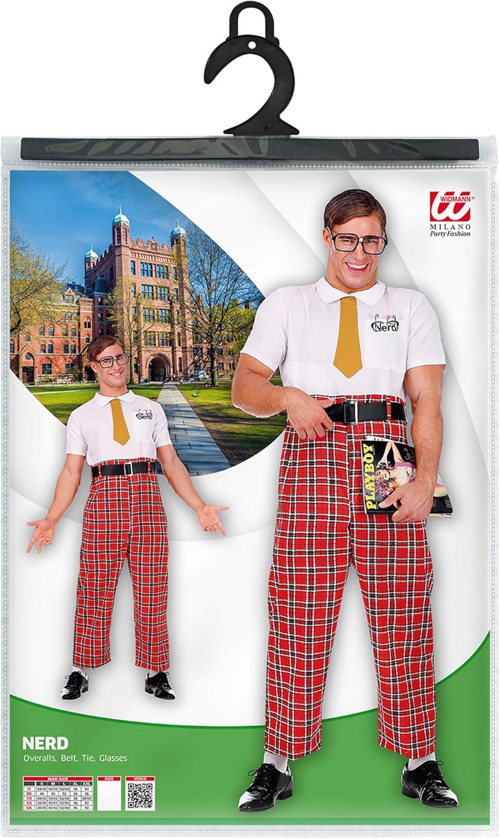 WIDMANN 07880 COSTUME SECCHIONE NERD XXL UOMO #078E, XXL