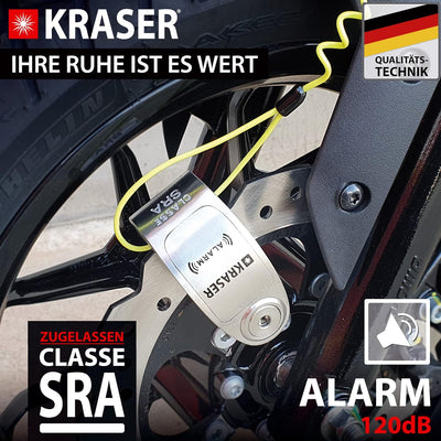 KRASER KR14S Bremsscheibenschloss Alarm für Motorrad, Roller, Motorradschloss Bremsscheibenschloss m