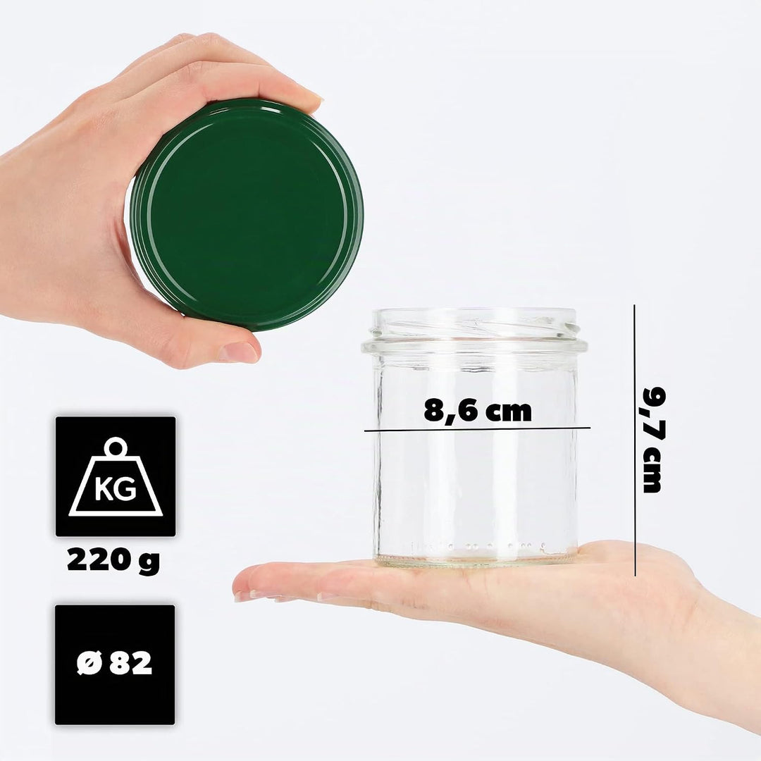 KADAX 10er Set Marmeladengläser 350ml TO82, Einmachgläser Vorratsgläser Mason Jar mit Schraubdeckel,