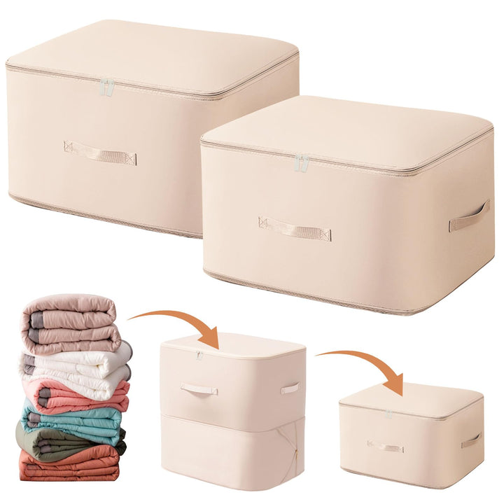 2 Stück Ultra Platzsparender Selbstkomprimierender Organizer, Aufbewahrungstasche für Bettdecken, Gr