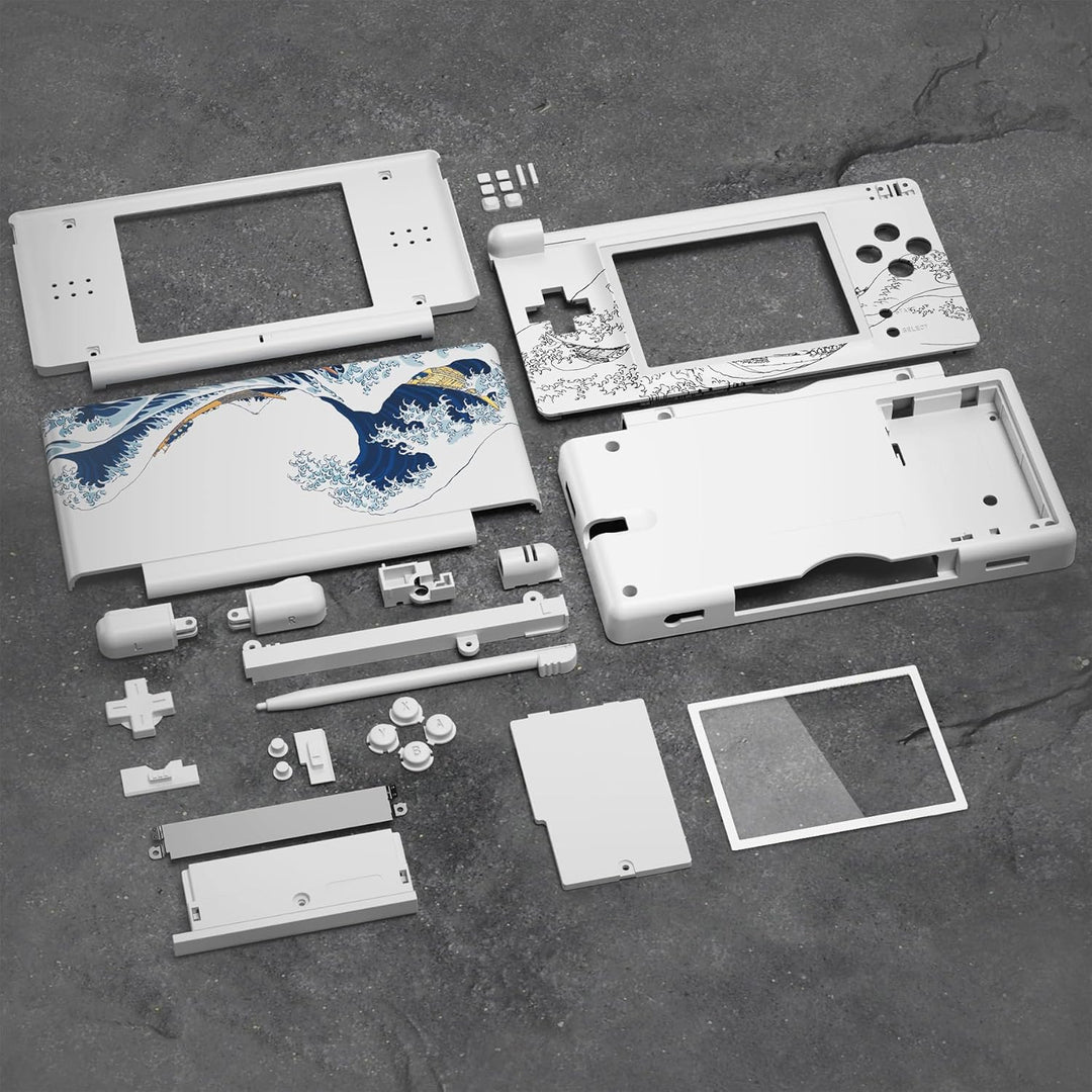 eXtremeRate Ersatz Gehäuse Case für Nintendo DS Lite NDSL, DIY-Voll Hülle&Knöpfen&Screen Protector S