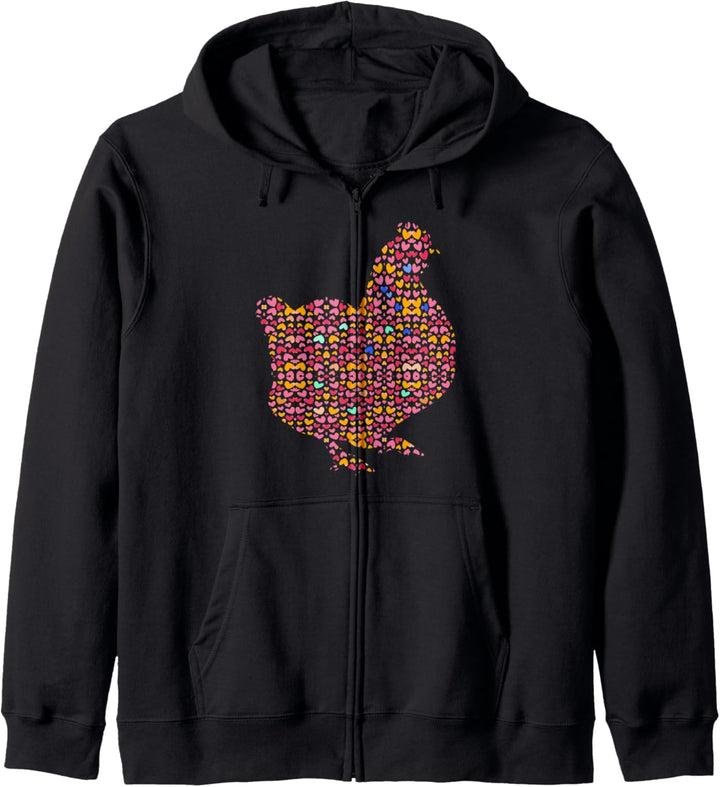 Abstrakte Hühnerkunst Crazy Chicken Lady Kapuzenjacke