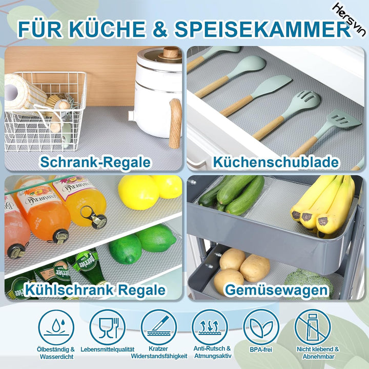 Hersvin Schubladenmatte (Übergrösse) 70cmx500cm Schrankpapier Schubladeneinlage Eva Wasserfest Nicht