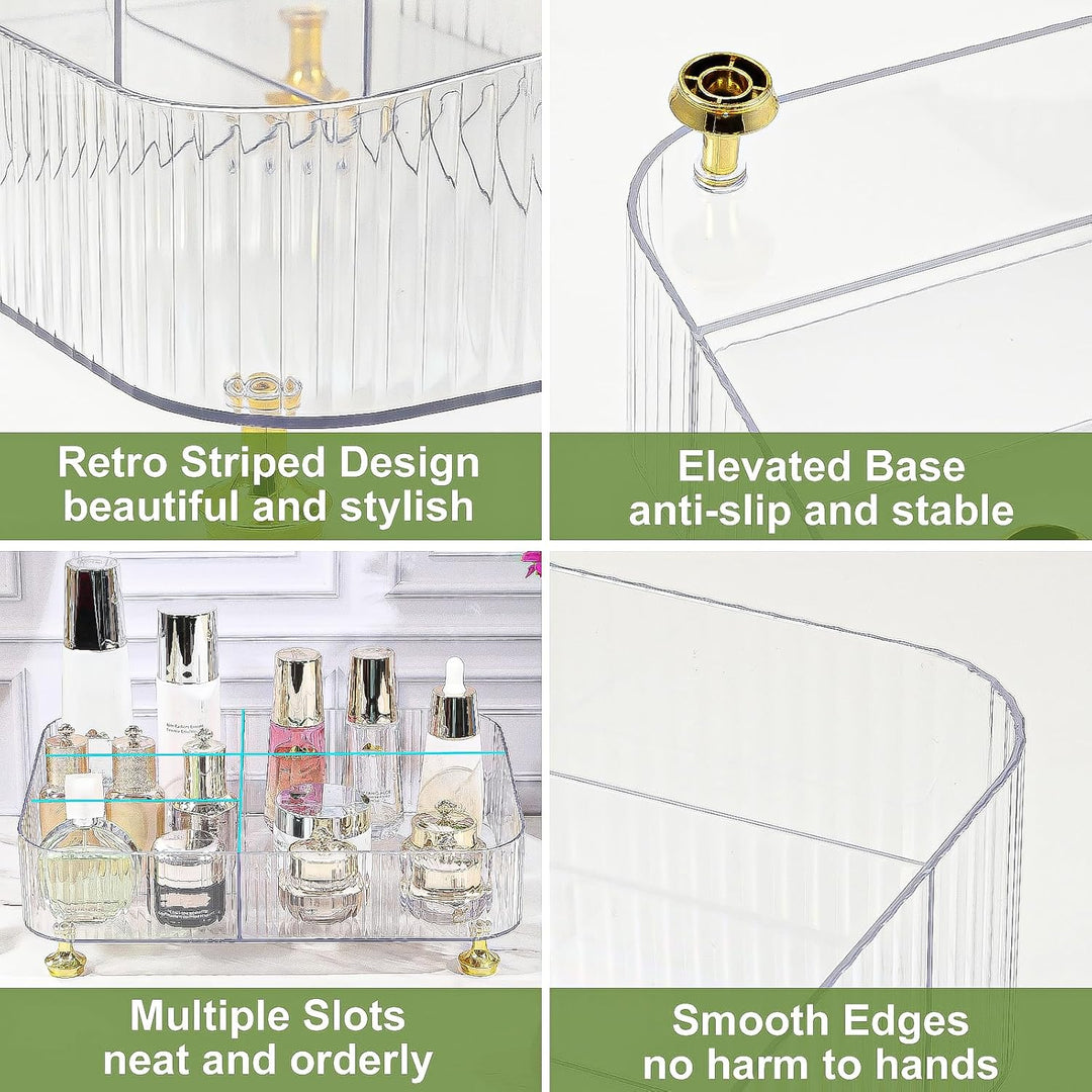 DASITON Make Up Kosmetik Organizer Acryl, 5 Fächer Schmink Aufbewahrung für Pinsel, Lippenstift, Par