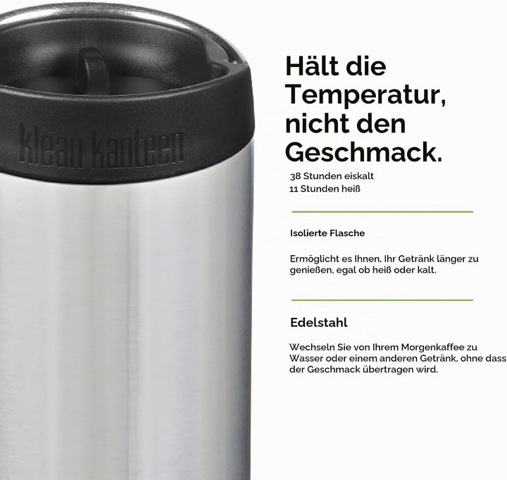 Klean Kanteen TKWide VI Trinkflasche Gebürsteter Edelstahl 355 ml