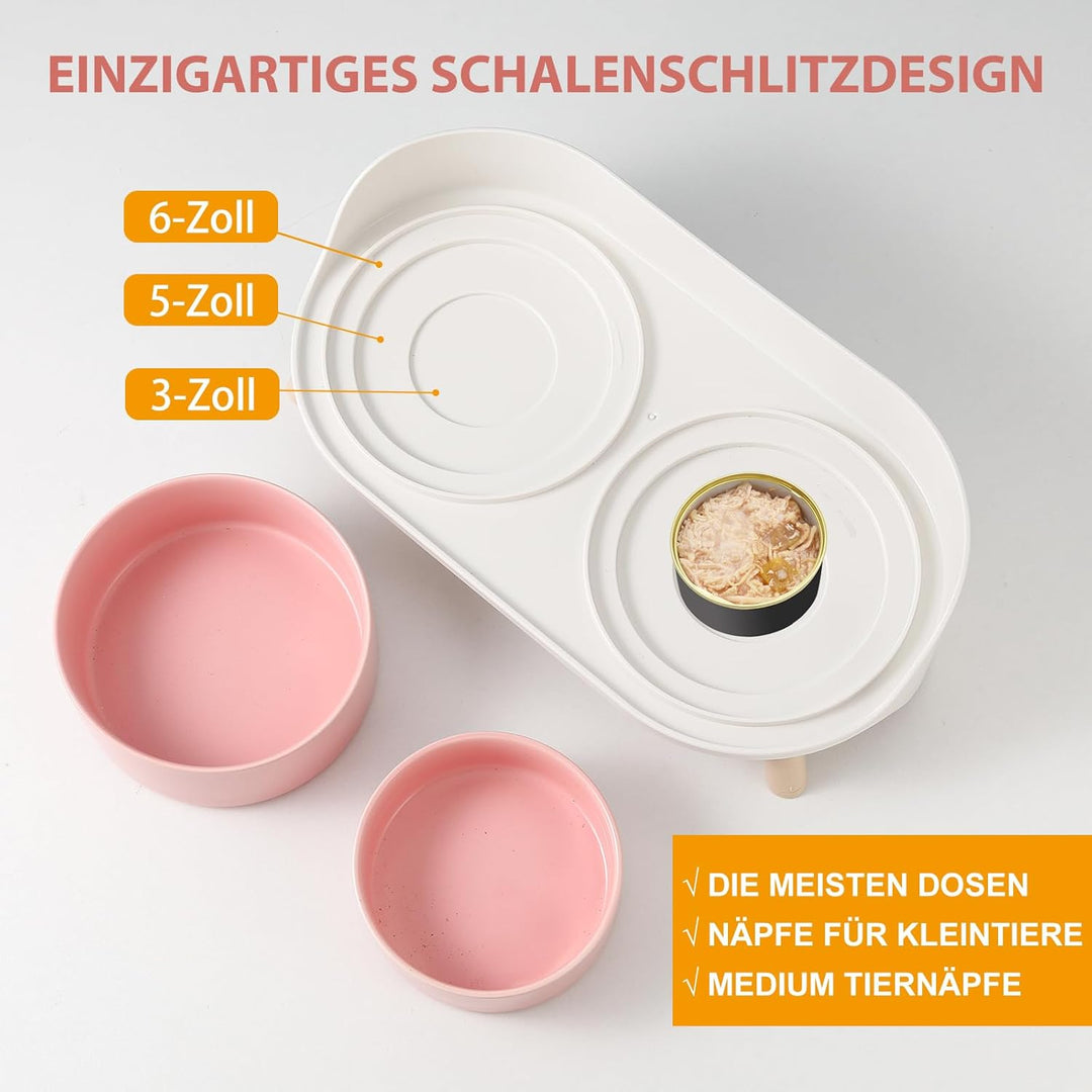 Futternapf Hund Keramik Hundenapf Erhöht - Spritzsicherer Hundenäpfe mit Ständer - Doppel Napf Katze