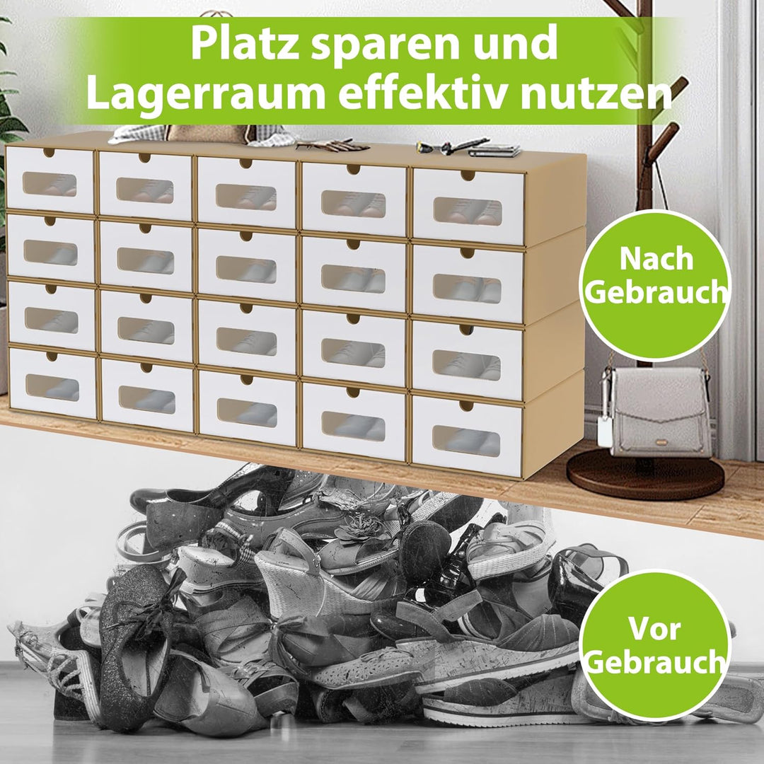 10 Stück Schuhaufbewahrung mit Sichtfenster Aufbewahrungsbox Schuhboxen Sneakerbox Storage Box Schuh