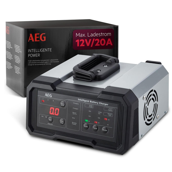 AEG Batterieladegerät CW20 lädt alle 6 V und 12 V Batterien, umfangreicher Sicherungsschutz, mit Lad