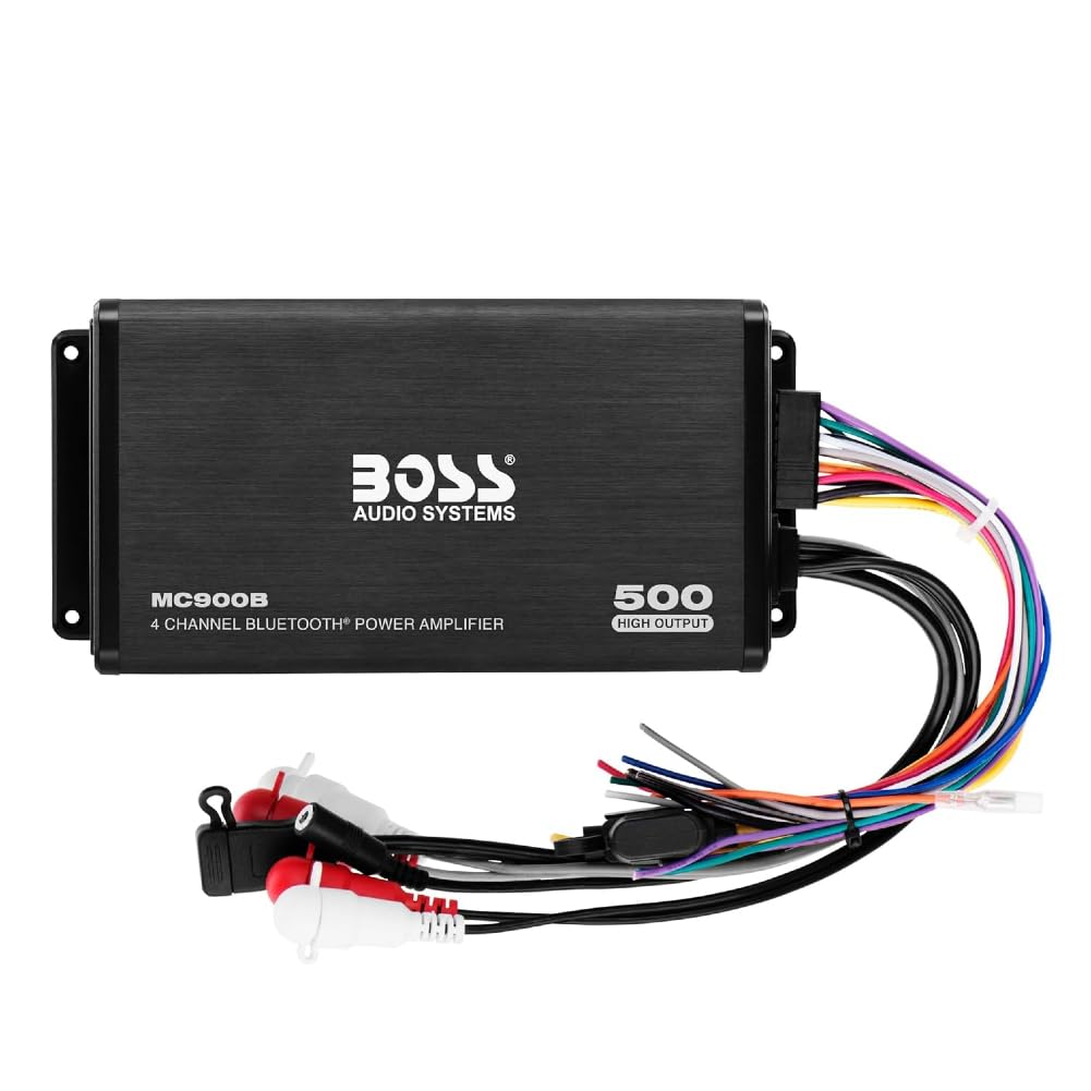KIT SET FÖR BOSS AUDIO SYSTEMS MC900B, 1 Marineverstärker 4-Kanal Bluetooth-, 500 Watt max., Breitba