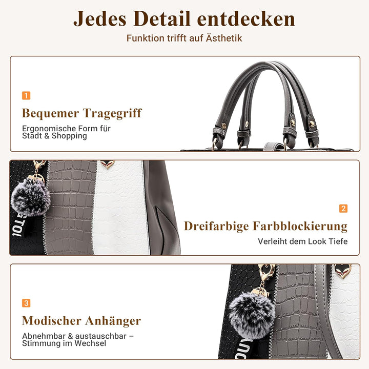 DIRRONA Elegant Damen Handtasche Schultertasche Gross Kapazität Umhängetasche Beiläufig Reise Tasche