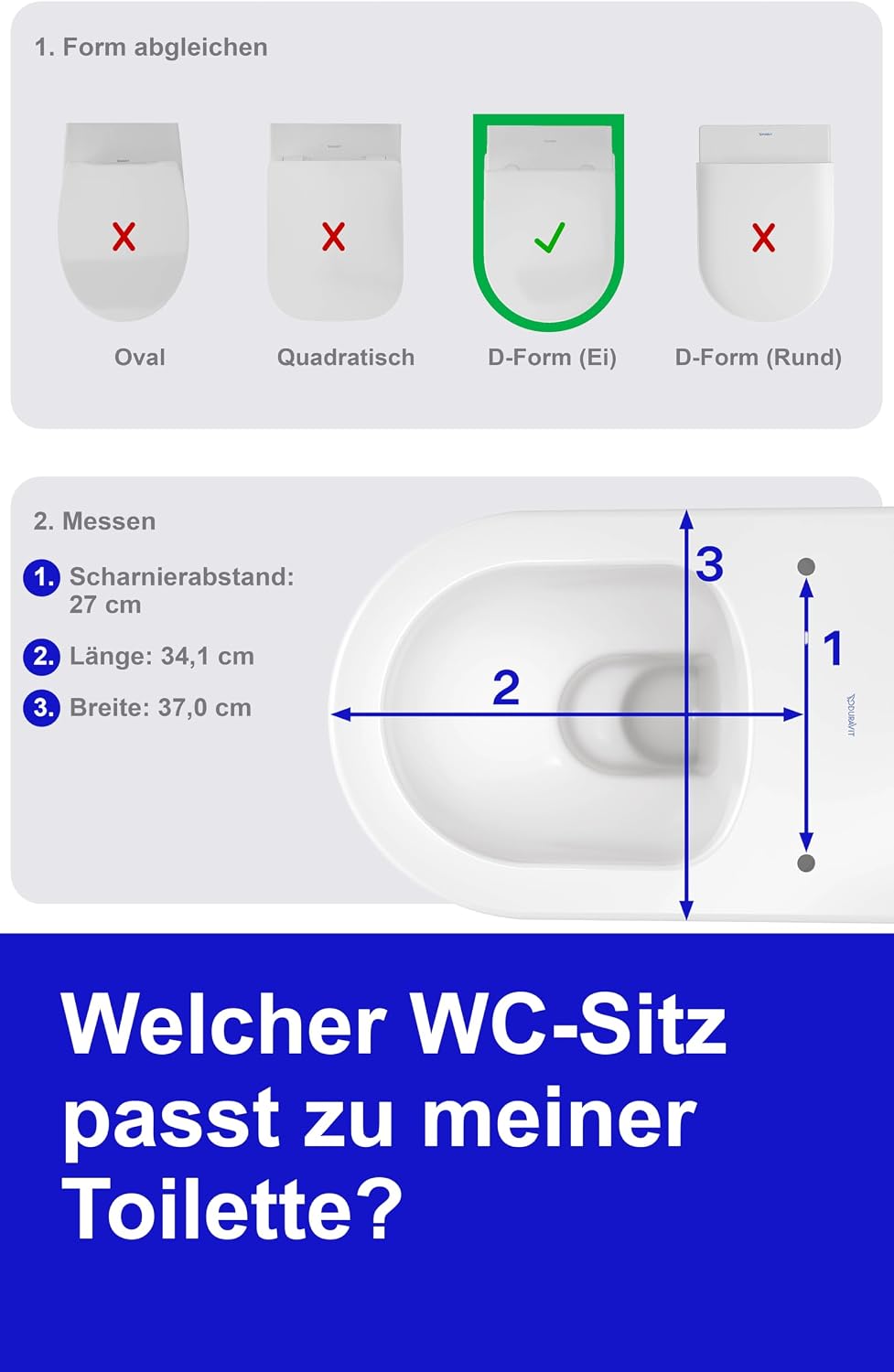 Duravit WC-Sitz Starck 3, Toilettendeckel mit Absenkautomatik, Klodeckel aus Urea-Duroplast, mit Ede