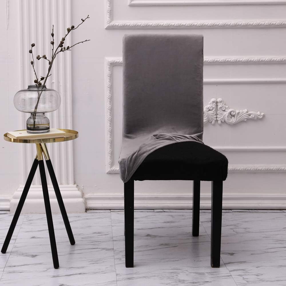 Chickwin Stuhlhussen 6er Set Samt Stuhlhussen für Schwingstühle, Esszimmerstühle Hussen Für Hochzeit