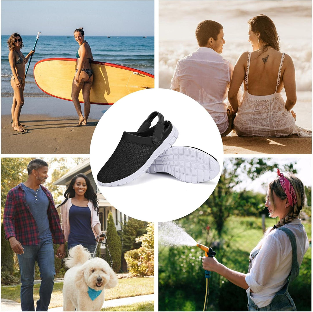 SAGUARO Sommer Clogs Herren Gartenschuhe Damen Hausschuhe Leicht Pantolette rutschfest Badelatschen