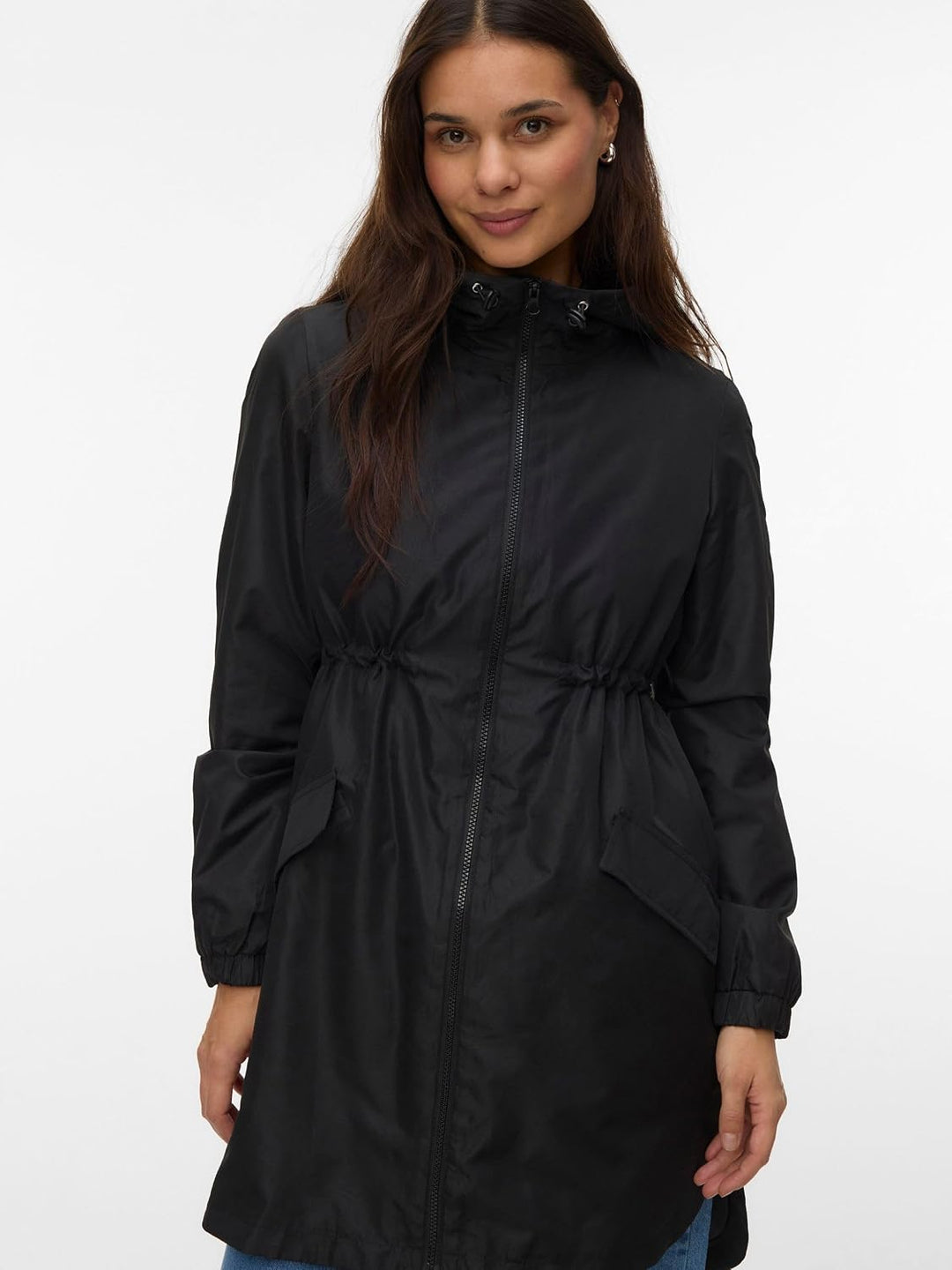 MAMALICIOUS Female Jacke Stehkragen Elastische Bündchen Mantel Schwarz M, Schwarz M