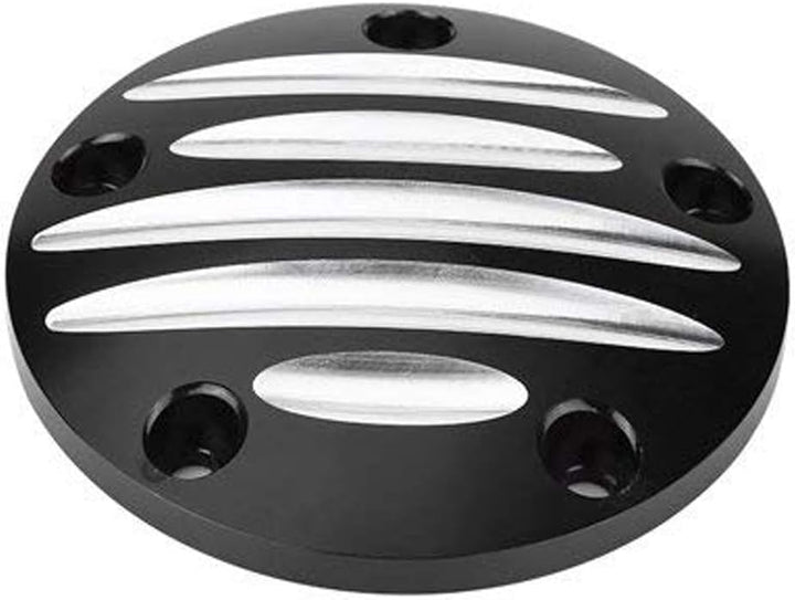 KATUR CNC Clarity Edge Derby Timer Abdeckung und Punktabdeckungen Silber 5-Loch für Touring FLHR FLS