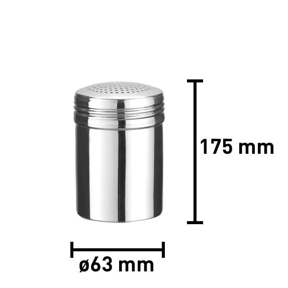 HENDI Pfefferstreuer, mit Schraubkappe, Pfeffer& Salzstreuer, ø63x(H)100mm, Edelstahl, Silber Pfeffe