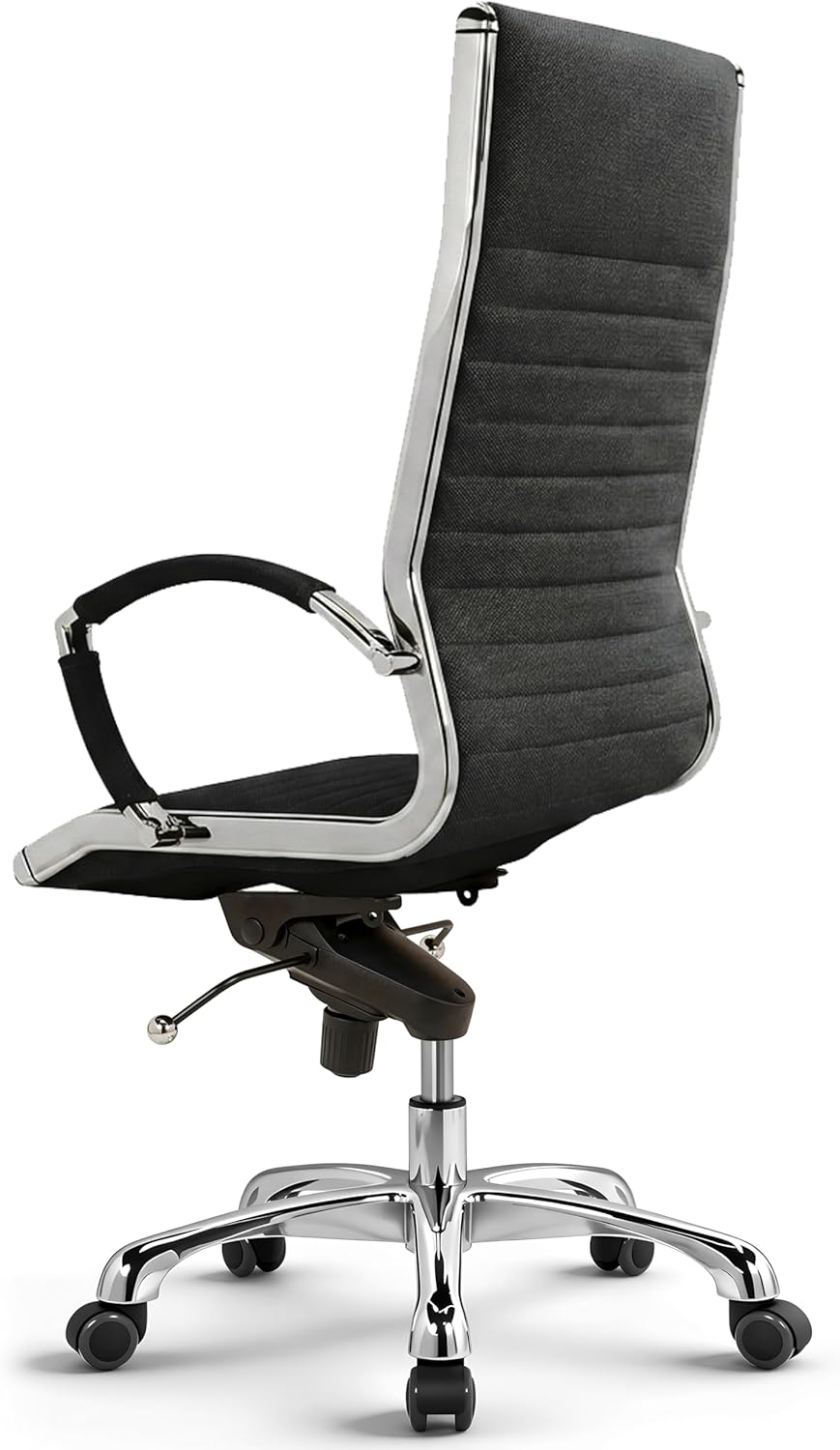 VERSEE Premium Chefsessel Montreal in Stoff Schwarz - Ergonomischer Bürostuhl für Büro und Home-Offi