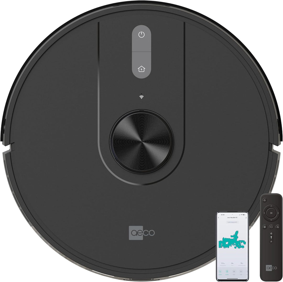 aeco X5 VacuBot Staubsauger-Roboter mit Wischfunktion Saugroboter (5000Pa Saugkraft ideal für Tierha