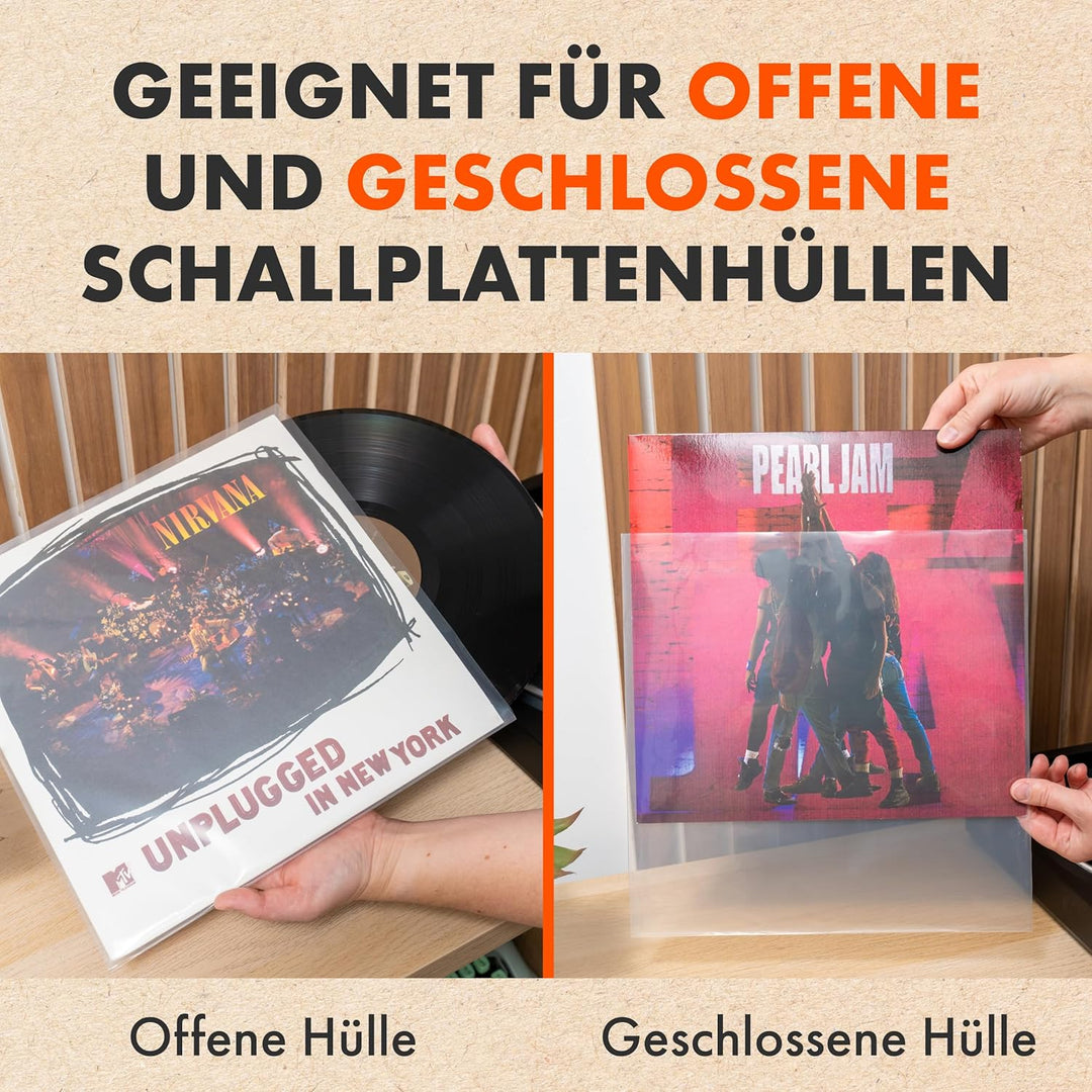 SPINCARE 100x 12 Vinyl LP Schallplatten Hüllen | Density Schutzhüllen Polyethylen für 1-3 Gatefold L