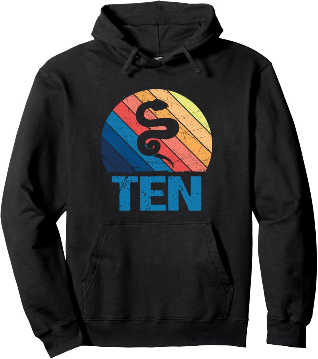 10 Jahre altes Hemd 10. Geburtstag Schlange Jungen Mädchen Kinder Pullover Hoodie
