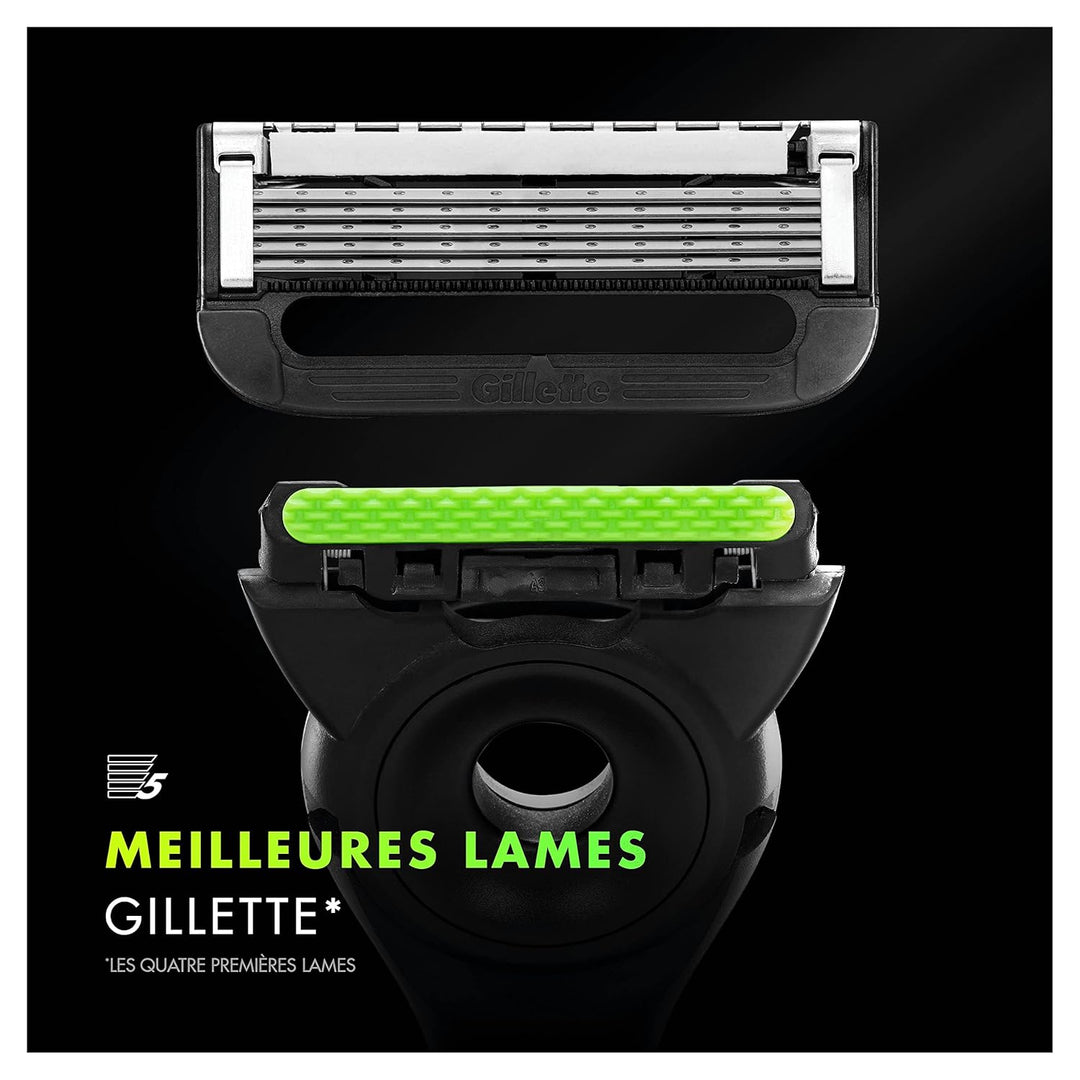 Gillette Labs mit Peelingstange, Gillette Herrenrasierer, 1 Griff, 2 Klingen, Reisetasche zur Aufbew