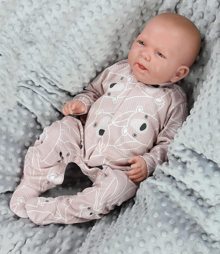 TupTam Baby Mädchen Schlafstrampler mit Fuss 3er Pack 62 Farbenmix 1, 62 Farbenmix 1
