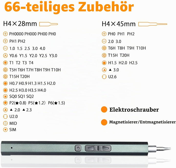 66 in 1 Elektrischer Schraubendreher,Magnetisch Elektrische schraubendreher, Electric Screwdriver mi