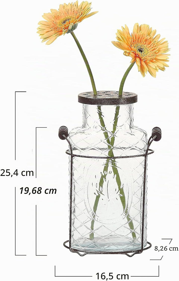 Creative beeinflusst de3875 Glas und Metall Vase, 26,7 cm, L