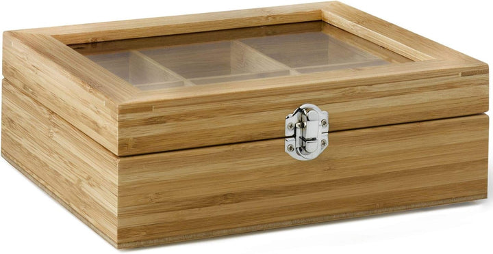 Bredemeijer kleine helle Teebeutel-Kiste mit 6 Fächer und Sichtfenster ca. 20 cm lang