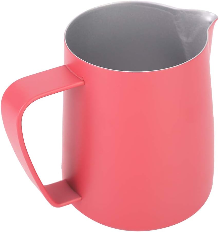 600ml Edelstahl Pitcher Milch Schaumbecher Rose Red Edelstahl Milchschaum Tasse Latte Art für Home C
