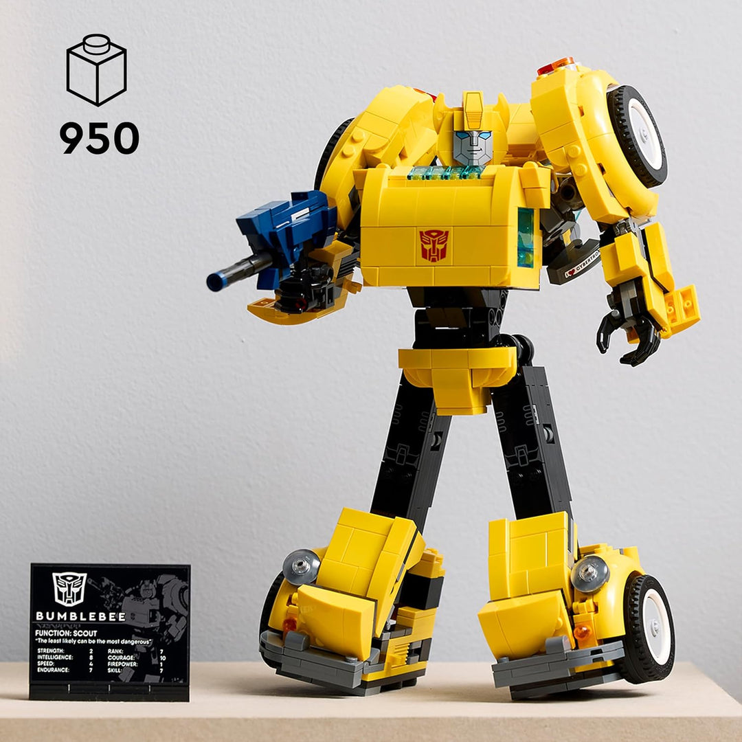 LEGO Icons Transformers Bumblebee, Roboter-Actionfigur für Erwachsene zum Sammeln, Bauset zum Film f