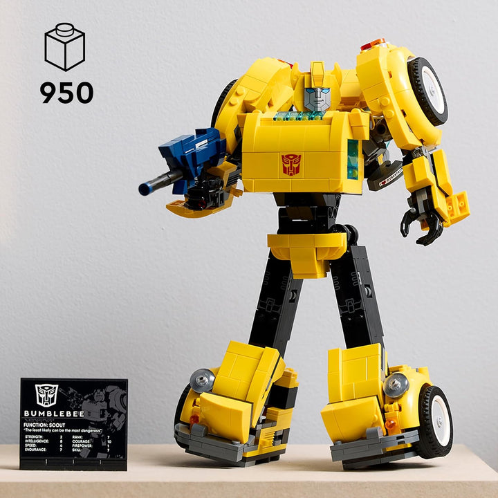 LEGO Icons Transformers Bumblebee, Roboter-Actionfigur für Erwachsene zum Sammeln, Bauset zum Film f