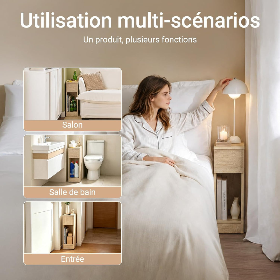 SoBuy FBT111-N Nachttisch mit Schublade für Boxspringbett Sofatisch Beistelltisch schmal Telefontisc