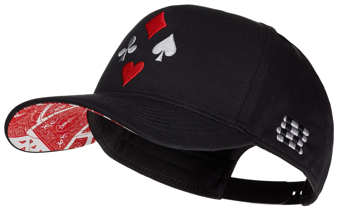 Cadency® Baseball Cap Poker, Schwarz, Unisex, Grössenverstellbar