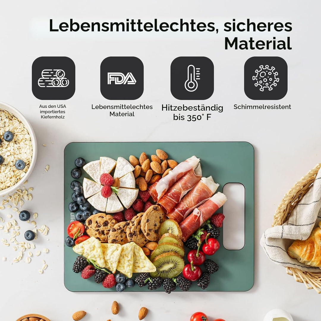 Holzfaser Schneidebrett 2er-Pack, Spülmaschinenfest Verbund-Schneidebrett, Hohe Dichte, Ungiftig, BP