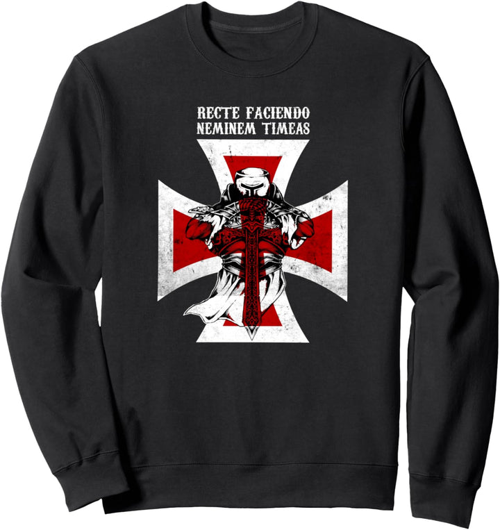 Kreuzritter Tempelritter recte faciendo nemine Spruch Ritter Sweatshirt