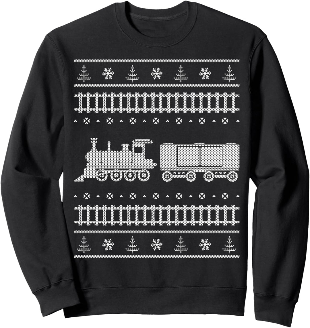 Zug Lokomotive hässliche Weihnachten Sweater Style Sweatshirt
