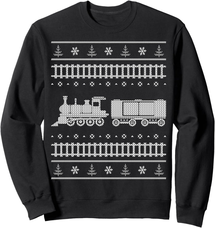 Zug Lokomotive hässliche Weihnachten Sweater Style Sweatshirt