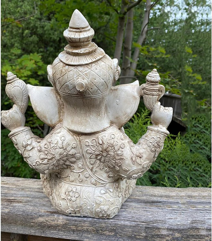 Ganesha Figur Gross Buddha Statue H-30 cm,Zen Garten Dekoration Figuren,Buddha Figur-Elefantengott,H