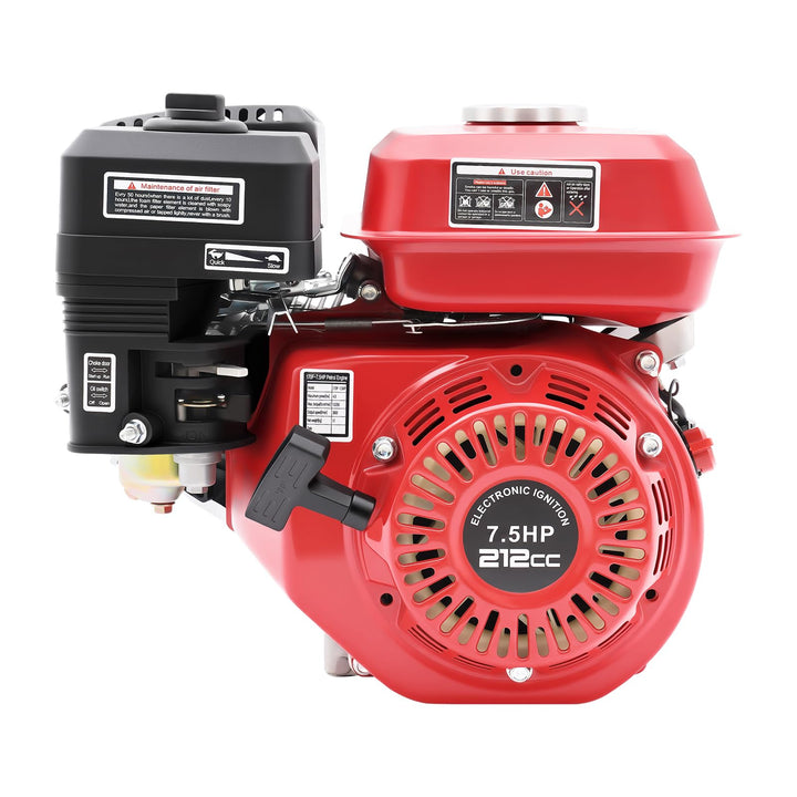 7.5 PS 4-Takt Benzinmotor 212cc Kartmotor, Handstart Standmotor Benzin Motor für Go Kart, Einzylinde