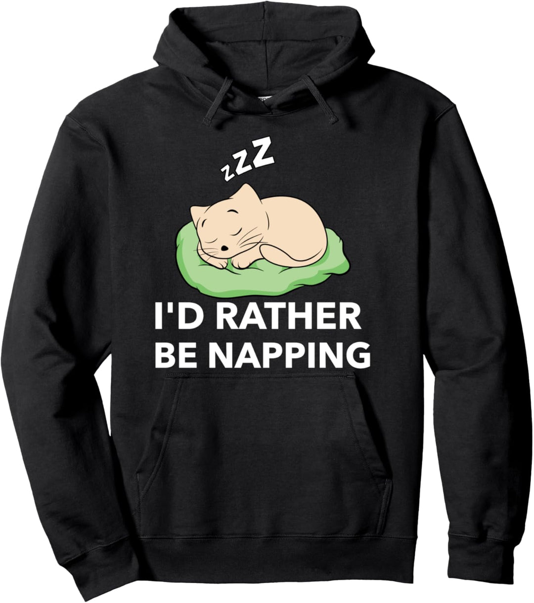 Ich würde lieber ein Nickerchen machen, süsse Katze schläft Pullover Hoodie