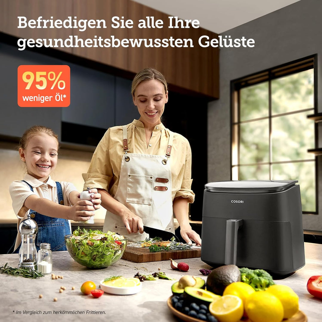 COSORI Heissluftfritteuse mit einstellbaren Fanstufen, Turbo Blaze™, 6L(1.4kg) Airfryer, 30-230℃, Jo