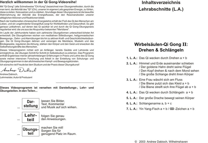 Wirbelsäulen-Qi Gong II: Drehen & Schlängeln, DVD
