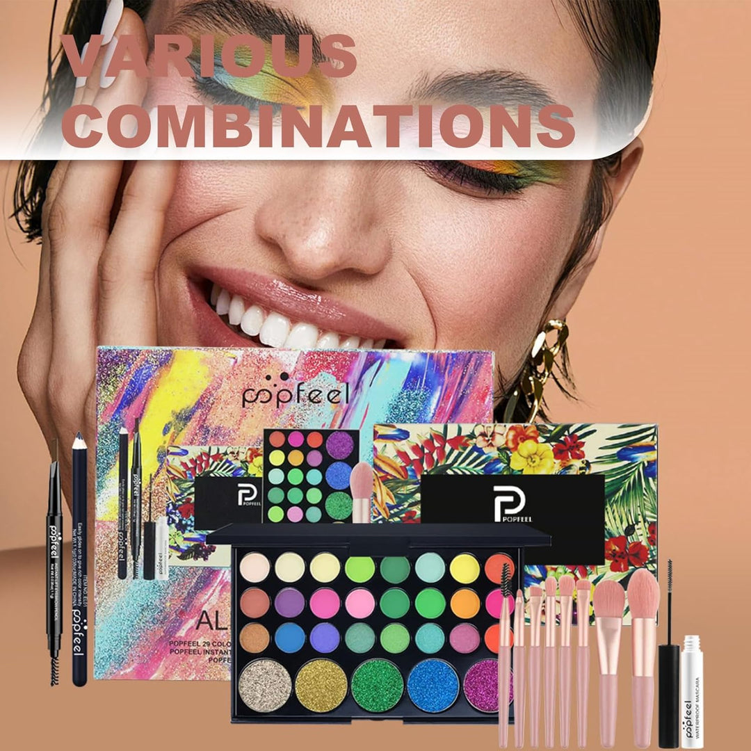 RoseFlower Profi Make Up Set Schminkkoffer Mädchen Teenager Schminkset Kosmetische Makeup Paletten L