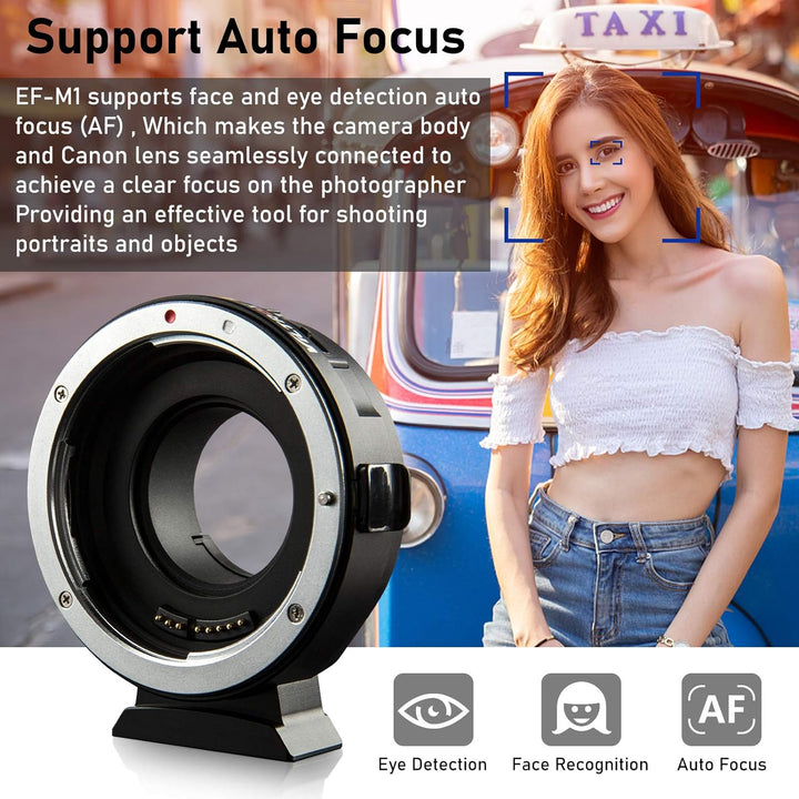 VILTROX EF-M1 Autofokus AF Objektiv Adapter Konverter mit Blendeneinstellung für Canon EF EF EF-S Ob