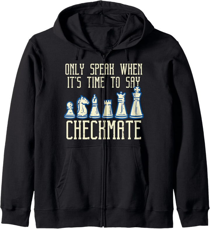 Only Speak Time To Say Checkmate Lustiges Schach Herren Damen Kinder Kapuzenjacke