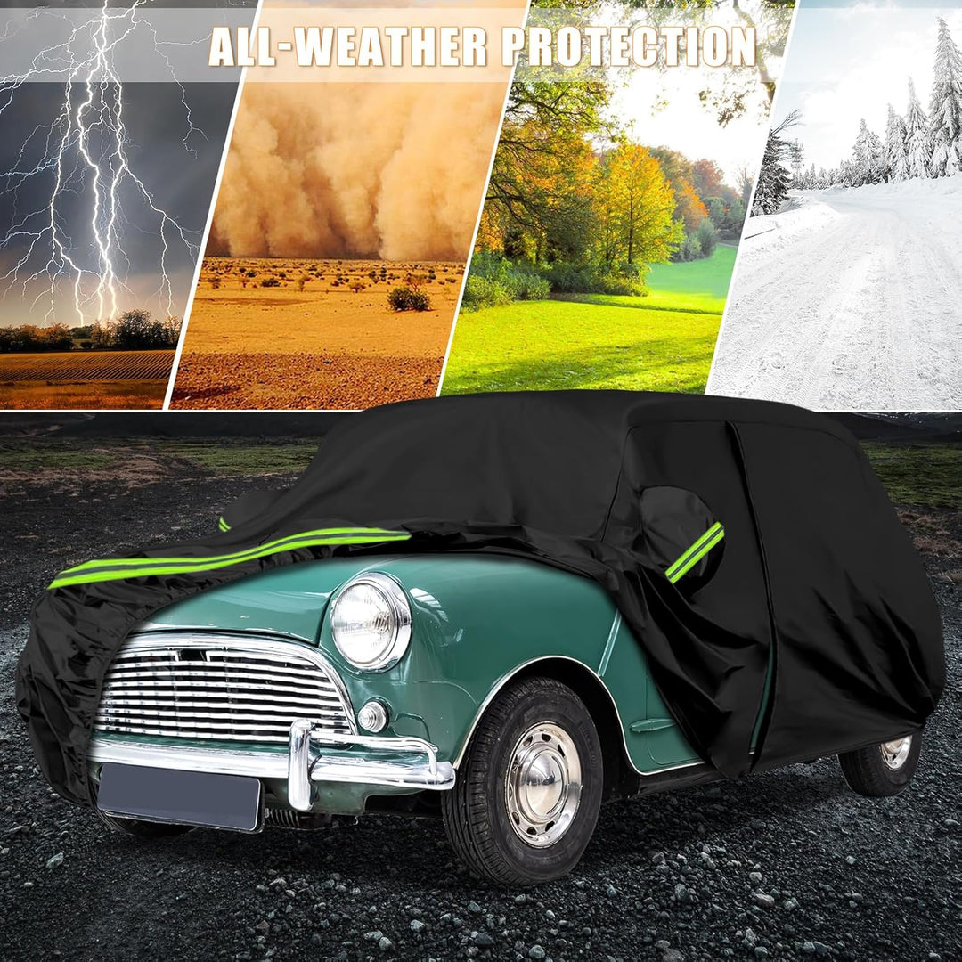 Autoabdeckung Passend für Austin Mini 1959-2000, wasserdichte Vollgarage Autoplane mit Reissverschlu