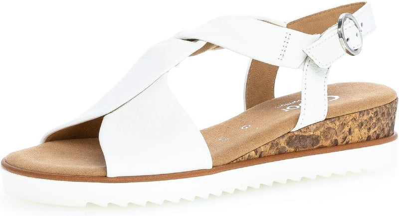 Gabor Damen Keilsandalen | Frauen Sandalen | Moderate Mehrweite (G) 37.5 EU Weiss, 37.5 EU Weiss