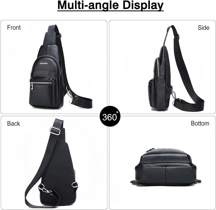FANDARE Retro Brusttasche Ultraleicht Schultertasche Herren Sling Bag Geschäft Chest Bag Umhängetasc
