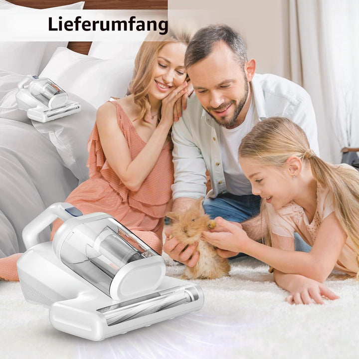Milbensauger für Matratzen mit UV Licht - 15KPa Milbenstaubsauger mit 5M Kabel und 60℃ Heissluftfunk